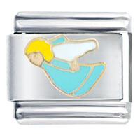 Italian Charms - flying angel turquoise italian charm Image.