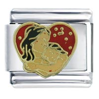 Italian Charms - mom and son heart italian charm Image.