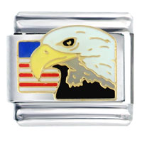 Italian Charms - usa flag and eagle italian charm Image.