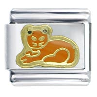 Italian Charms - cat orange italian charm Image.