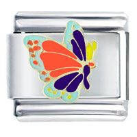 Italian Charms - colorful butterfly enamel italian charm Image.