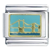 Italian Charms - san francisco bridge italian charm Image.
