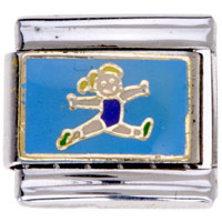Italian Charms - cheerleader hand painted italian charm bracelets Image.