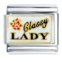 T6177: classy lady with flower italian charm Image.