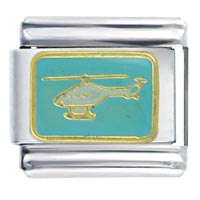 Italian Charms - helicopter white italian charm Image.