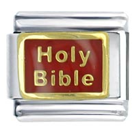 Italian Charms - holy bible red italian charm Image.