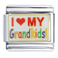 Italian Charms - i love(heart) my grandkids italian charm Image.