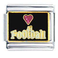 Italian Charms - love football italian charm Image.