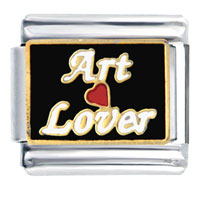 Italian Charms - art lover and heart italian charm Image.