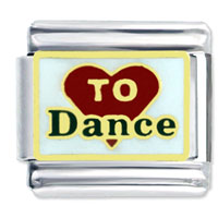 Italian Charms - love to dance italian charm Image.