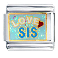 Italian Charms - love sister with heart italian charm Image.