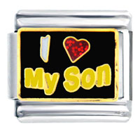 Italian Charms - i heart my son photo italian charm Image.