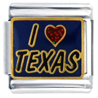 Italian Charms - i heart texas italian charm Image.