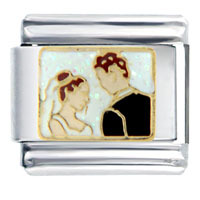 Italian Charms - wedding couple italian charm Image.