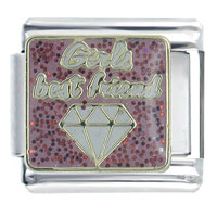 Italian Charms - girl's best friend italian charm Image.