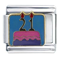 Italian Charms - happy 21st italian charm Image.