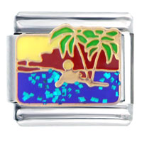 Italian Charms - tropical island italian charm Image.