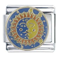 Italian Charms - sun and moon blue italian charm Image.