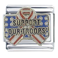Italian Charms - support our troops italian charm Image.
