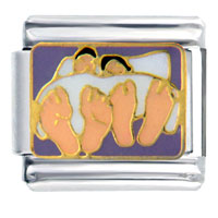 Italian Charms - lovers sleeping italian charm Image.