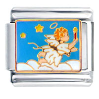 Italian Charms - guardian angel white italian charm Image.