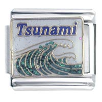 Italian Charms - ocean tsunami italian charm Image.