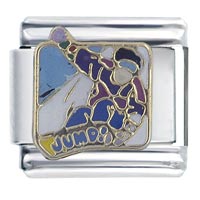 Italian Charms - snowboarder italian charm Image.