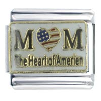 Italian Charms - the heart of american mom italian charm Image.