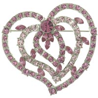 Brooches & Pins - pink heart brooch Image.