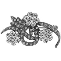 Brooches & Pins - white flower vine brooch Image.