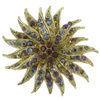 Brooches & Pins - rhinestone sunburst brooch Image.