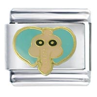 Italian Charms - turquoise elephant italian charm Image.