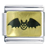 Italian Charms - happy face bat italian charm Image.