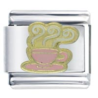 Italian Charms - pink mug italian charm Image.
