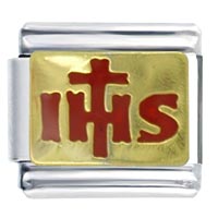 Italian Charms - ihs cross italian charm Image.
