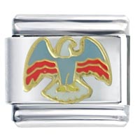 V071_PG_I01: gold plated american eagle italian charm Image.