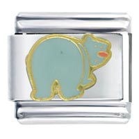 Italian Charms - polar bear blue italian charm Image.