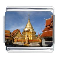 V1007: golden pagoda photo italian charm Image.