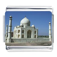 Italian Charms - white taj mahal photo italian charm Image.