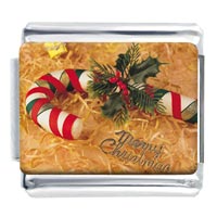 Italian Charms - candy cane photo italian charm Image.