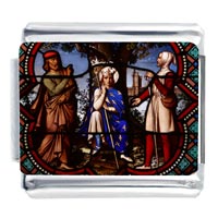 Italian Charms - religious glass mural photo italian charm Image.