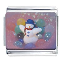 Italian Charms - snowman decoration photo italian charm Image.