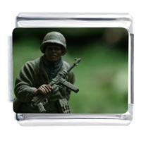 Italian Charms - soldier running photo italian charm Image.