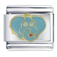 Italian Charms - blue elephant italian charm Image.