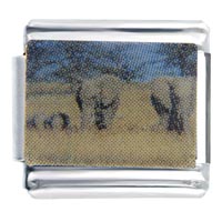Italian Charms - elephant nature scene photo italian charm Image.