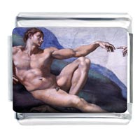 Italian Charms - michelangelo's art creation of adam photo italian charm Image.