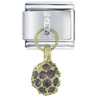 Italian Charms - february amethyst color ball italian charm Image.