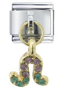 Italian Charms - rhinestone leo italian charm Image.