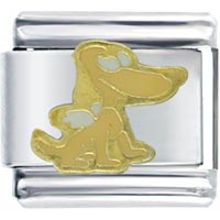 Italian Charms - angel dog yellow italian charm Image.