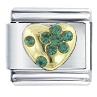 Italian Charms - may birthstone golden heart italian charm Image.